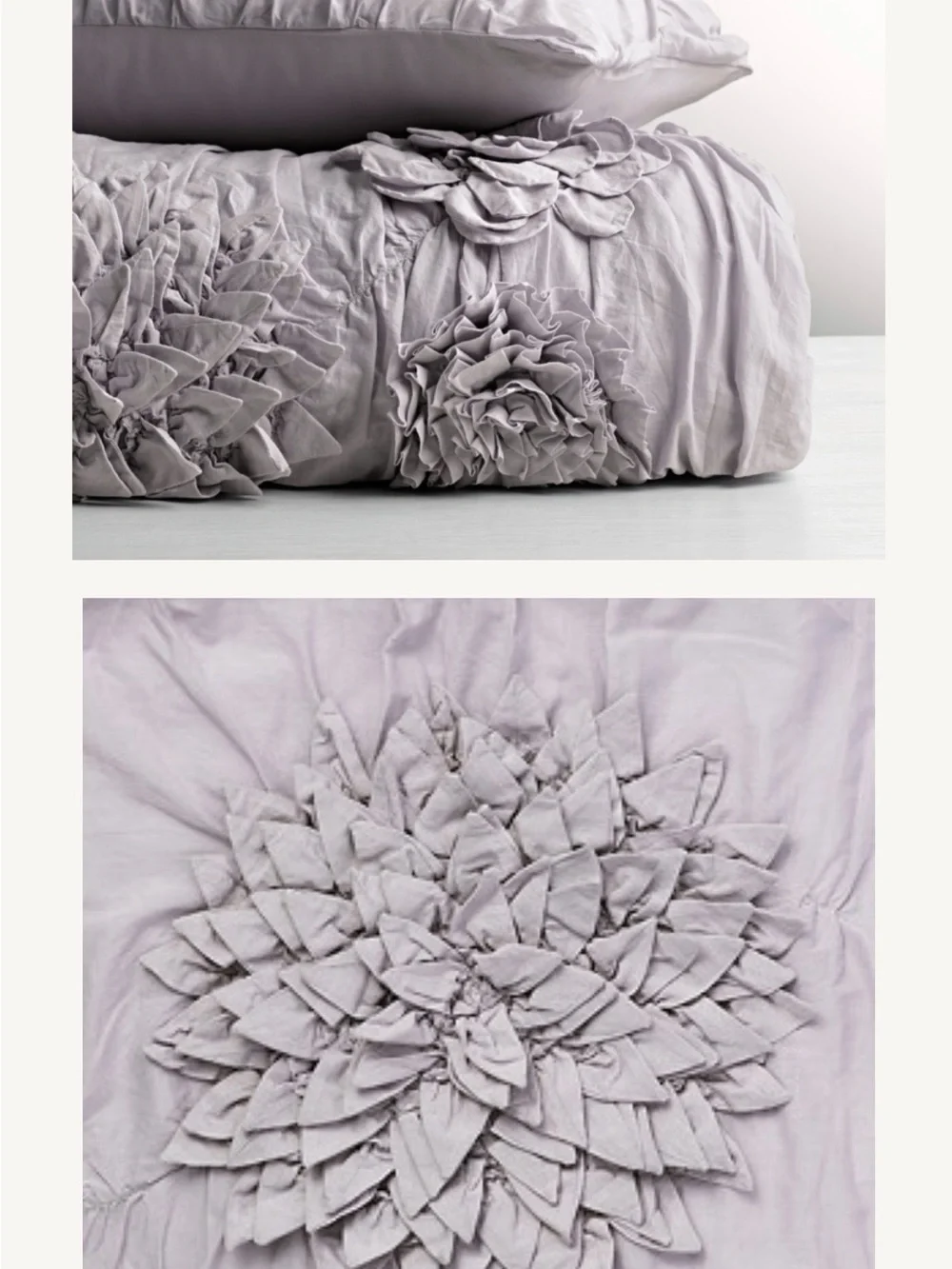 RESTORATION HARDWARE Queen Lilac Fleur Duvet Comforter 4 Pillow Shams $565.00!